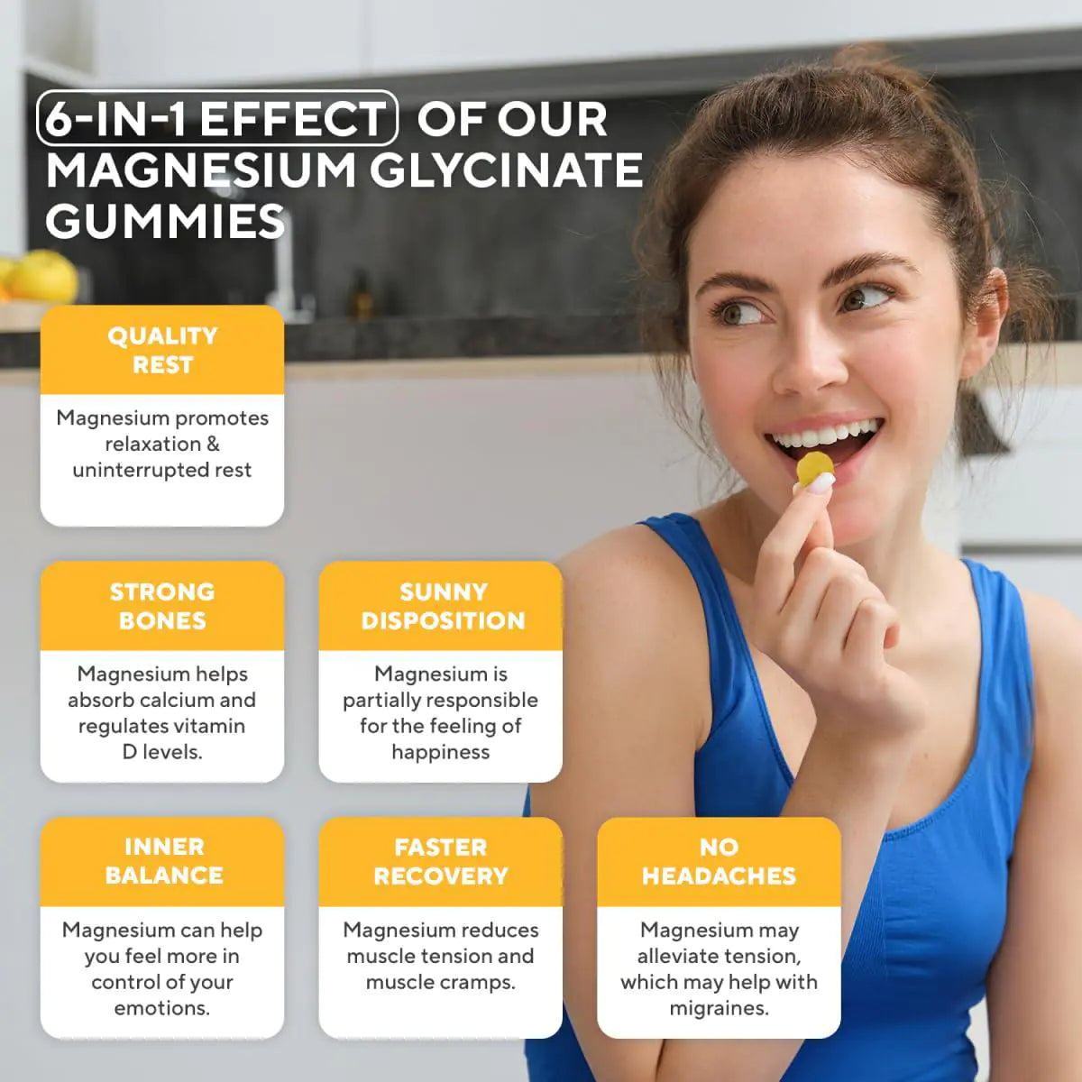 Magnesium Glycinate Gummies - 400mg, NON-GMO