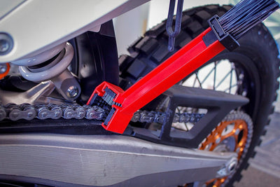 Motorcycle Dirtbike Chain Brush Cleaner - Red