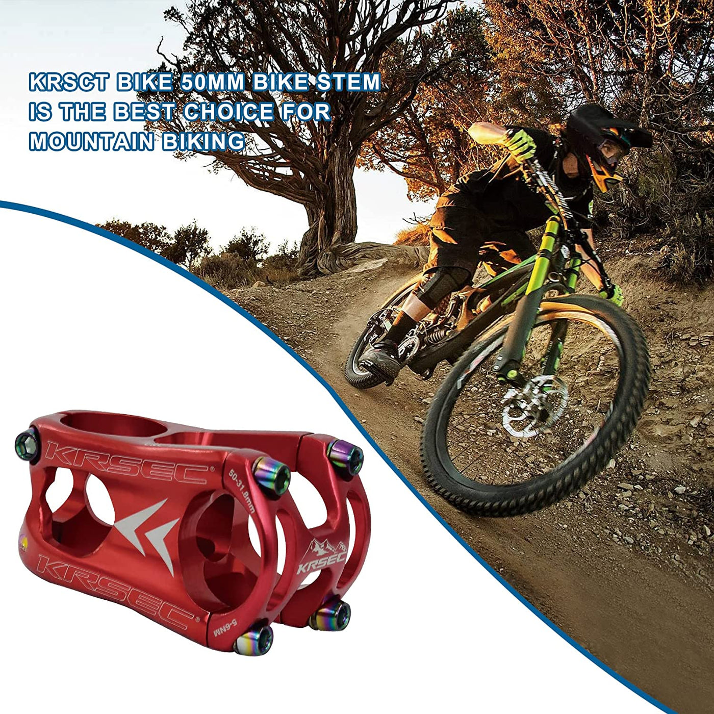 31.8 Stem 50Mm Mountain Bike Short Handlebar Stem 