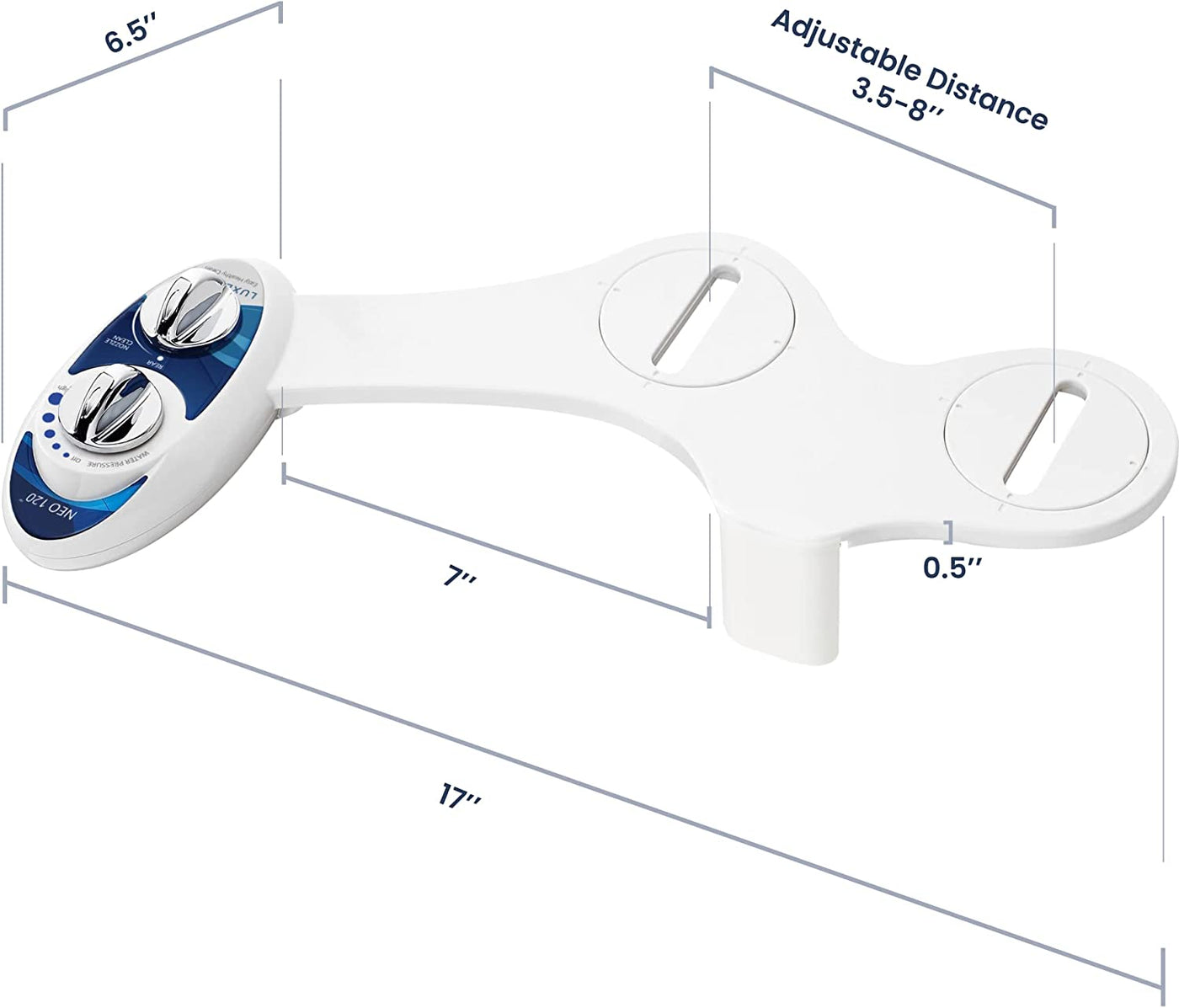 NEO 120 - Hygienic Nozzle, Water-Based Bidet Attachment for Toilet Seat