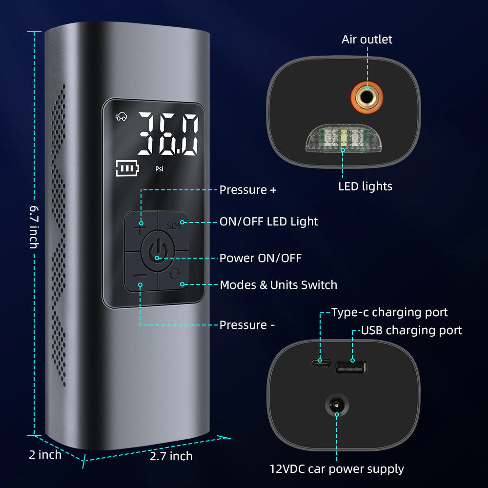 6000mAh Portable Electric Air Compressor