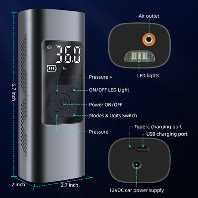 6000mAh Portable Electric Air Compressor
