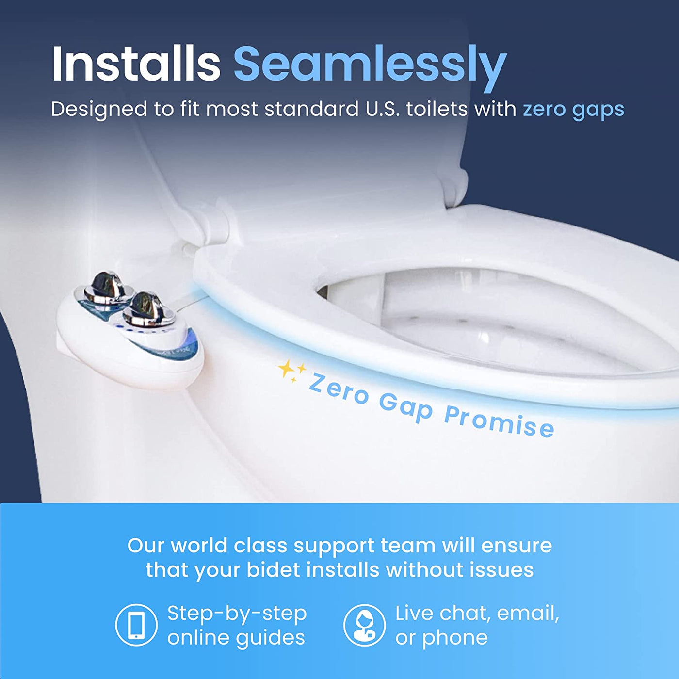 NEO 120 - Hygienic Nozzle, Water-Based Bidet Attachment for Toilet Seat