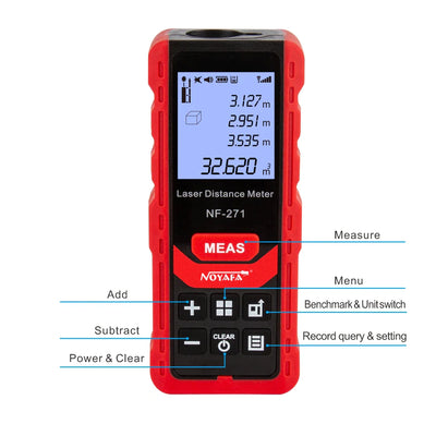 Noyafa NF-271 Laser Distance Meter: 40M/80M Rangefinder Tape Measure Device with Digital Ruler - Professional Test Tool