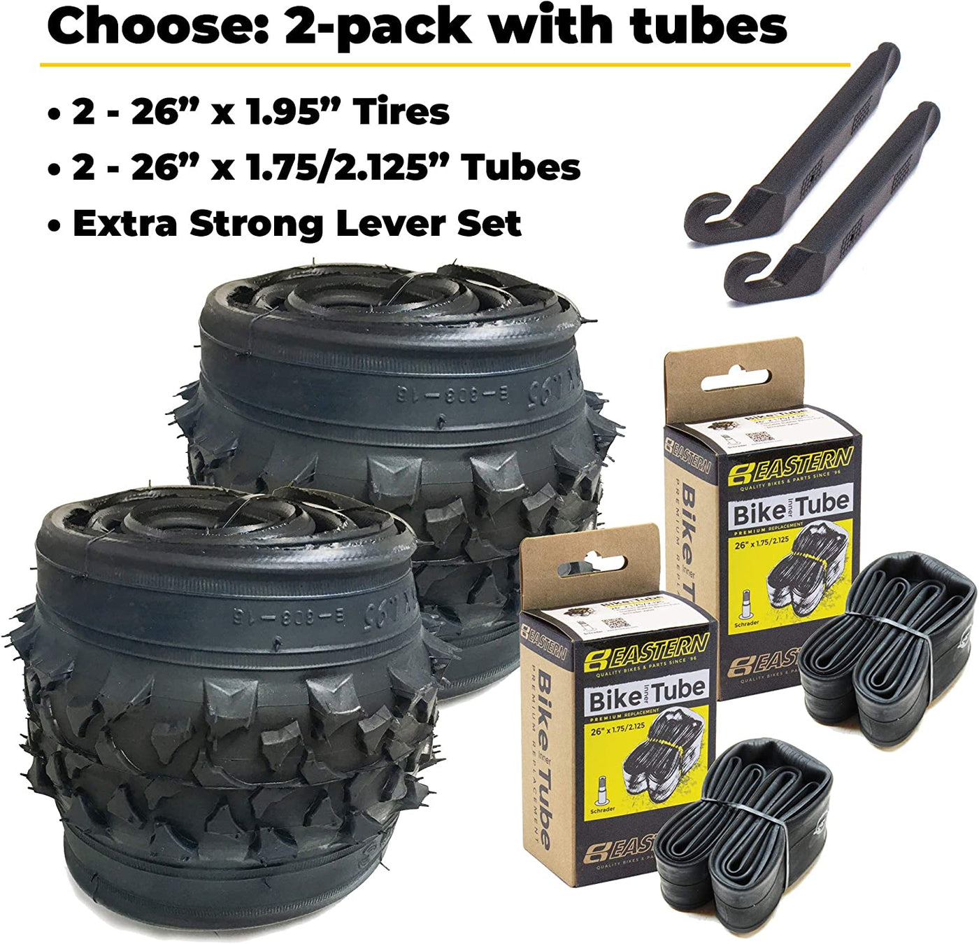 26 Inch Mountain Bike Tire Replacement Kit for Tires 26 X 1.95 