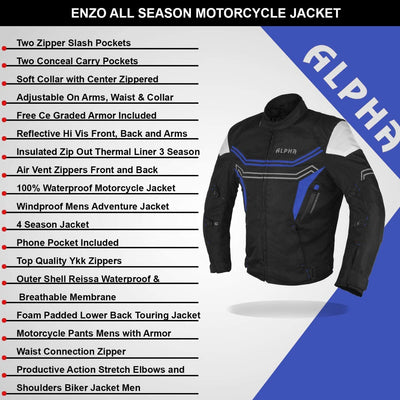 "Ultimate Waterproof Men's Motorcycle Jacket: CE Armor, Offroad Adventure-Ready, and Dirtbike-Proof!"