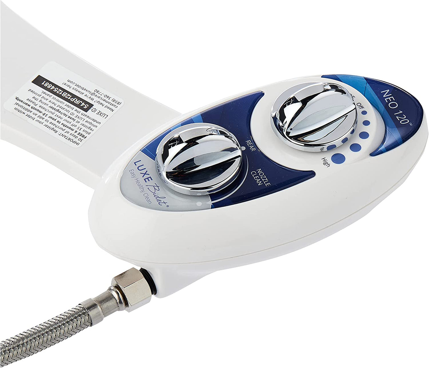 NEO 120 - Hygienic Nozzle, Water-Based Bidet Attachment for Toilet Seat
