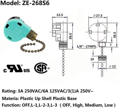 Ceiling Fan Chain Pull Switch  