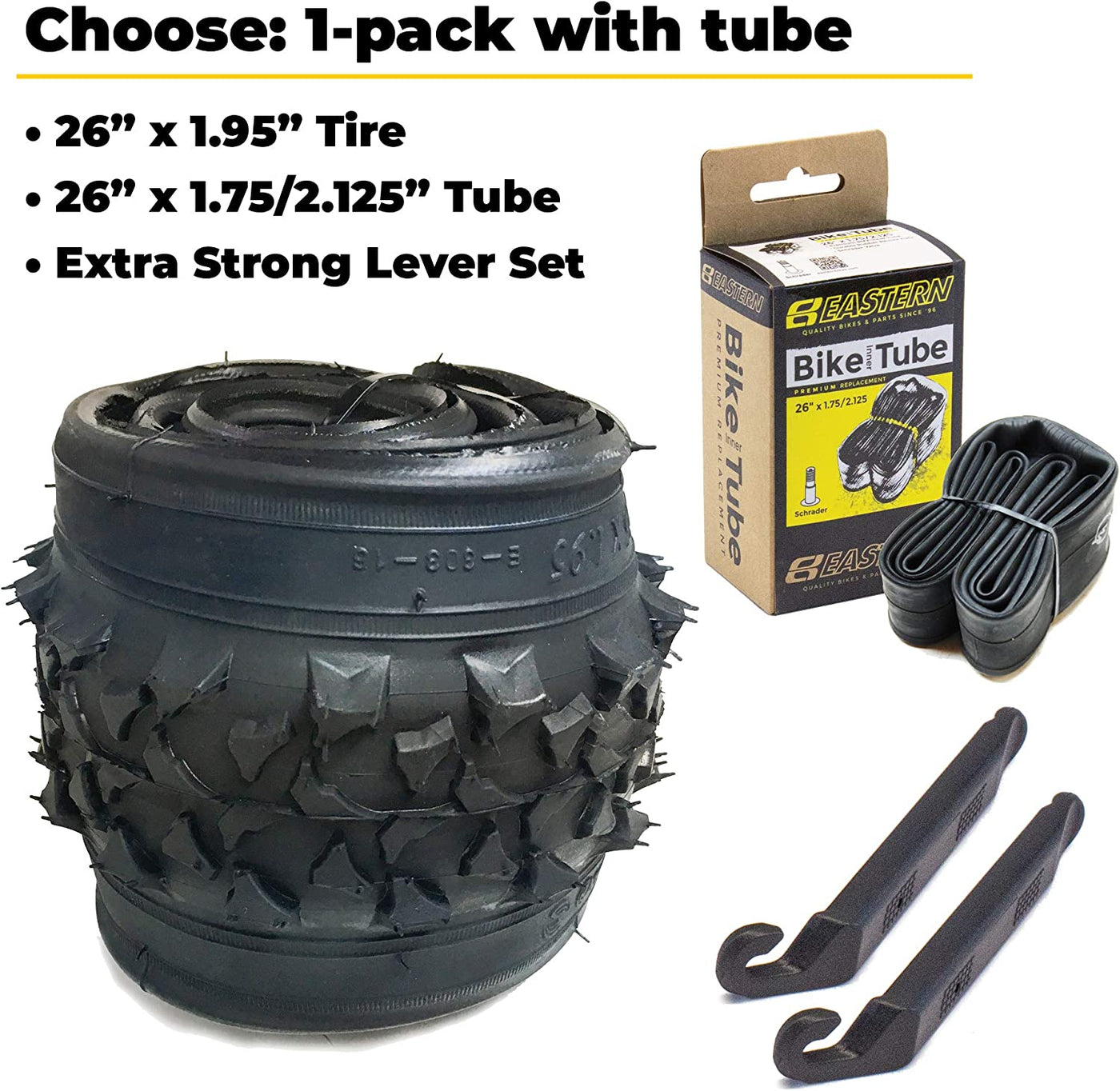 26 Inch Mountain Bike Tire Replacement Kit for Tires 26 X 1.95 